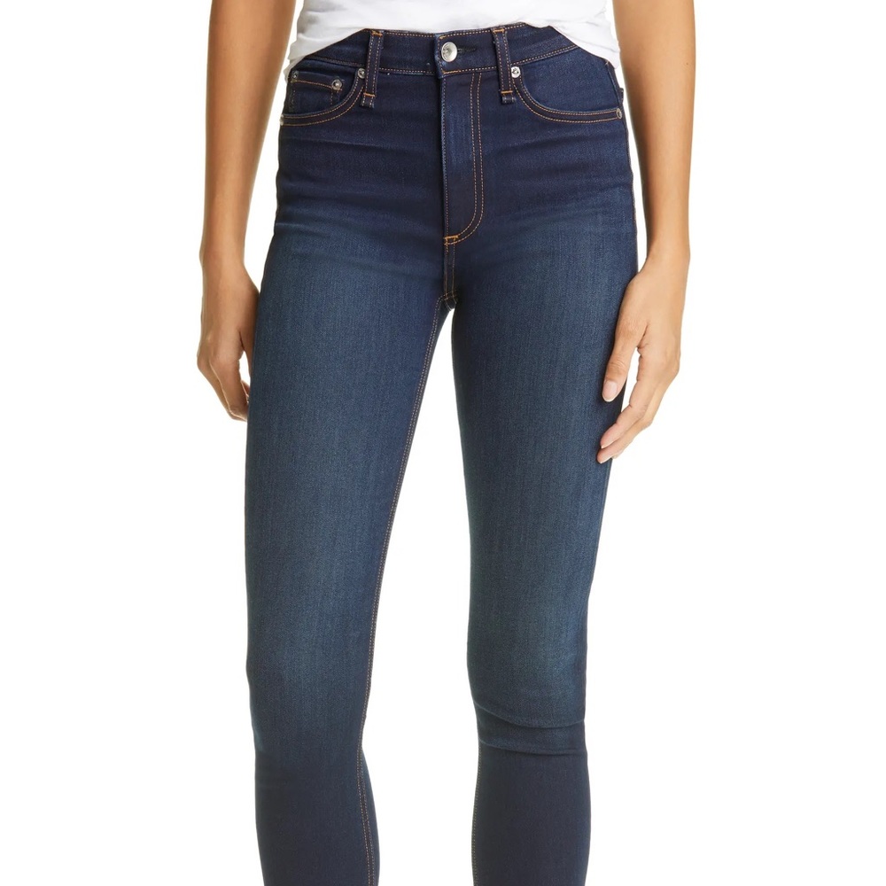 rag & bone High-Rise Dark Indigo Skinny Jeans